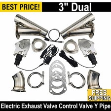 3 Dual Electric Exhaust Valve Control Valve Y Pipe Motor Kit With Manual Switch