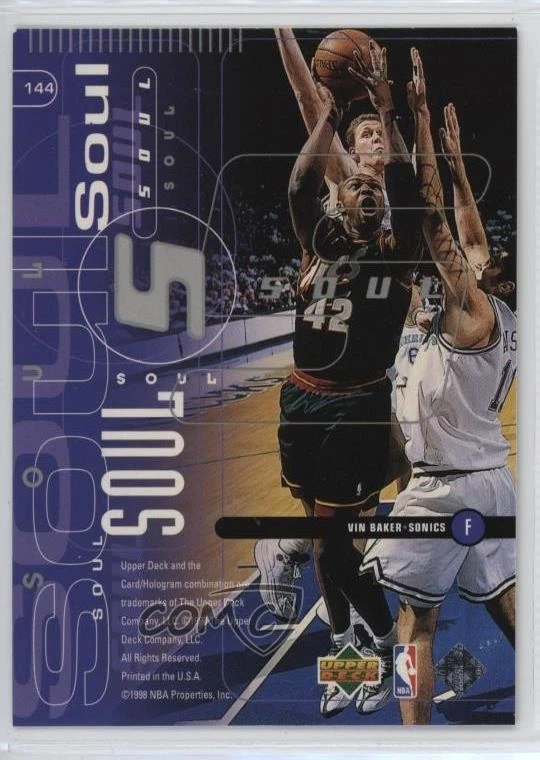 1998-99 Upper Deck Heart & Soul Gary Payton Vin Baker #144 HOF - Image 2 of 2