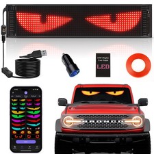 Programmable LED Devil Eyes Light 15x4in Windshield Full Color