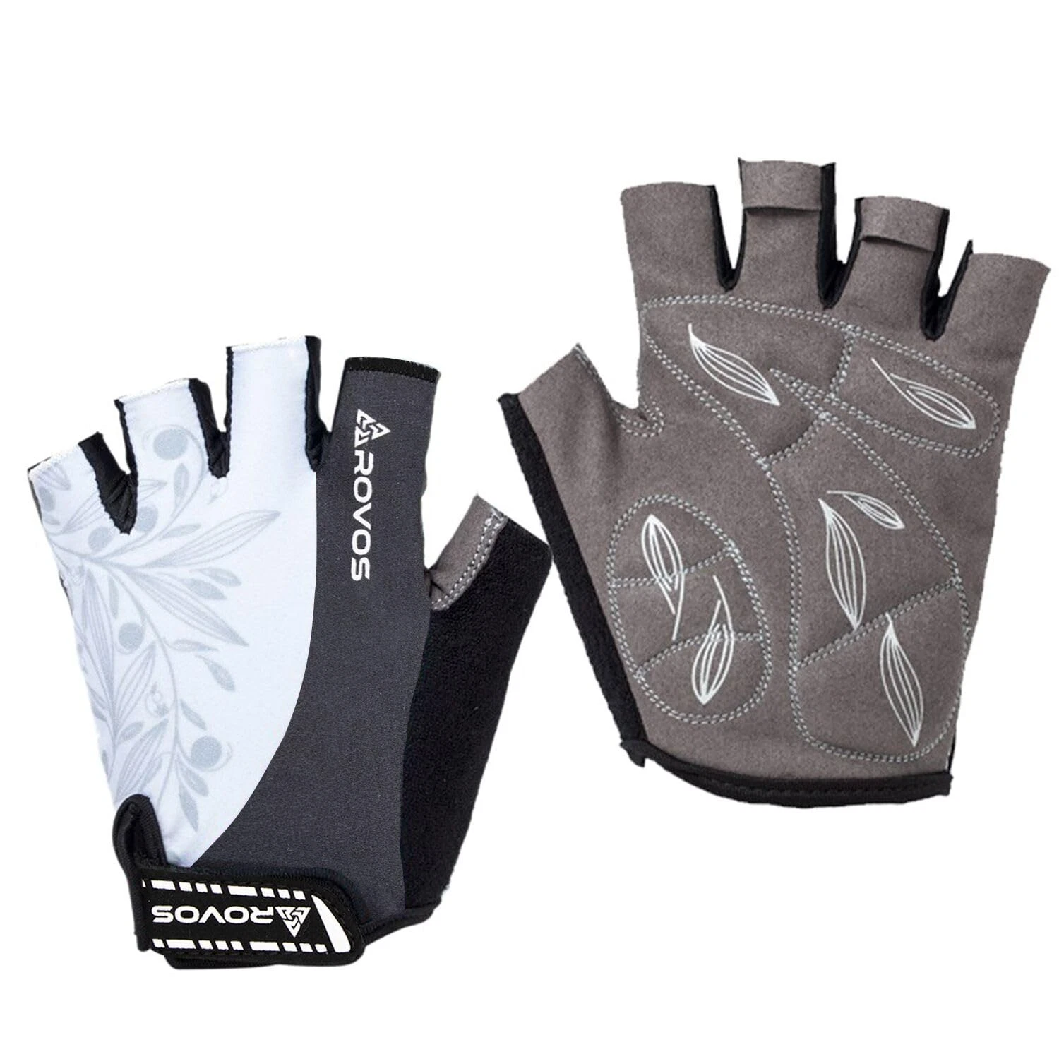 ROVOS Cycling Gloves for Men/Women - 5MM Memory Sponge Pad Half Medium, Black