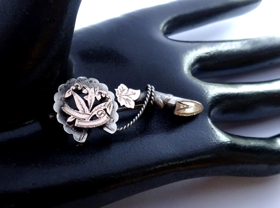 Fabulous Victorian solid sterling silver & rose g… - image 3