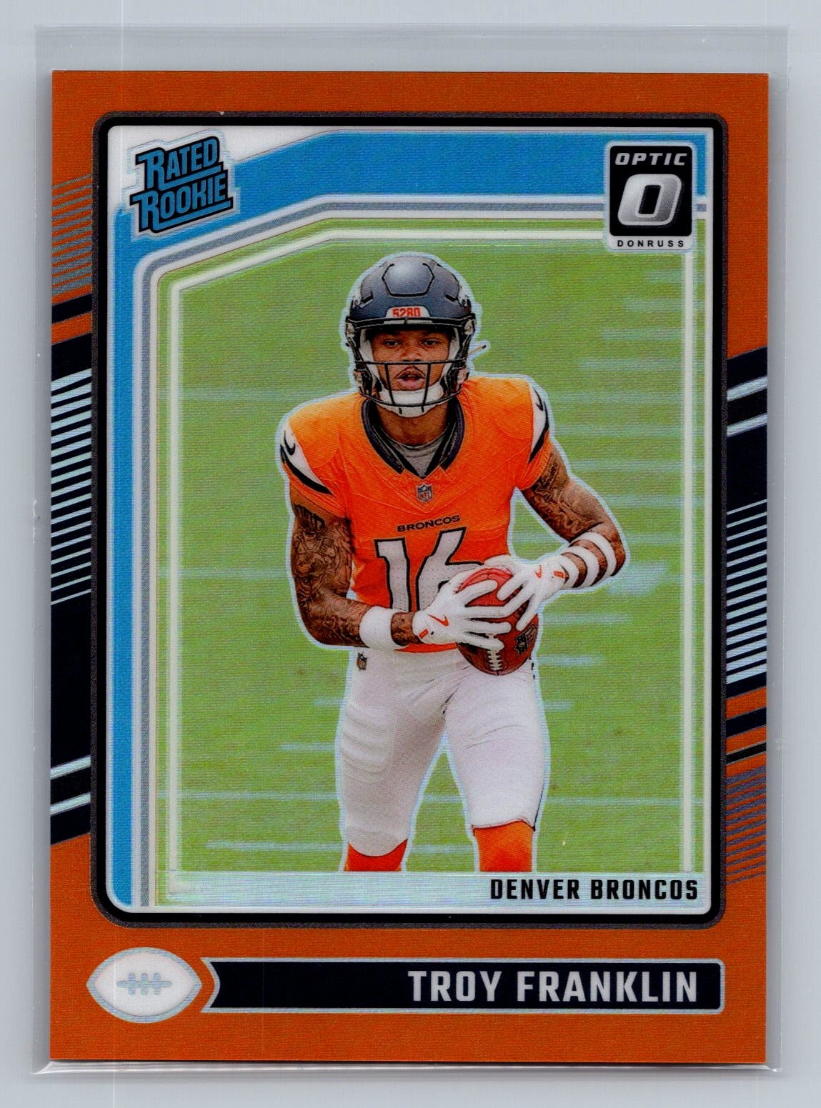 Troy Franklin 2024 Donruss Optic Rated Rookie RC #294 Orange #/249