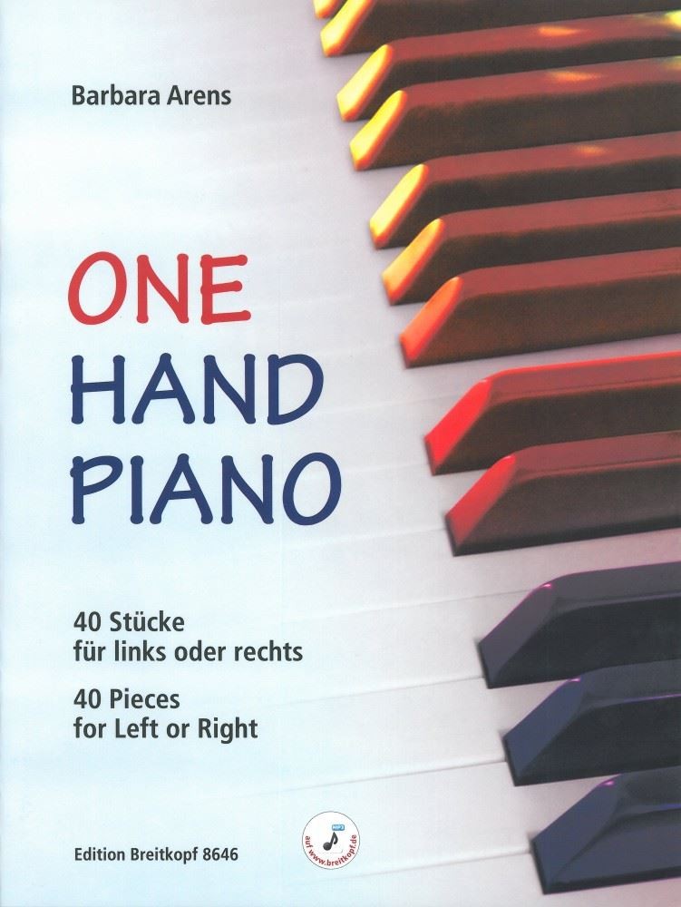One Hand Piano piano Arens 40 Pieces for Left or Right Breitkopf & Härtel Paperb