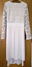 Boohoo Occasion Cream Lace Midi Dress UK18 Wedding Guest Crochet