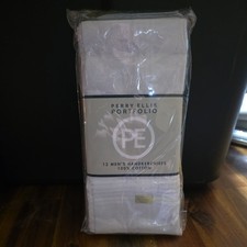 Perry Ellis Handkerchief 12 Pack 100 Cotton White with Satin Border, 16"