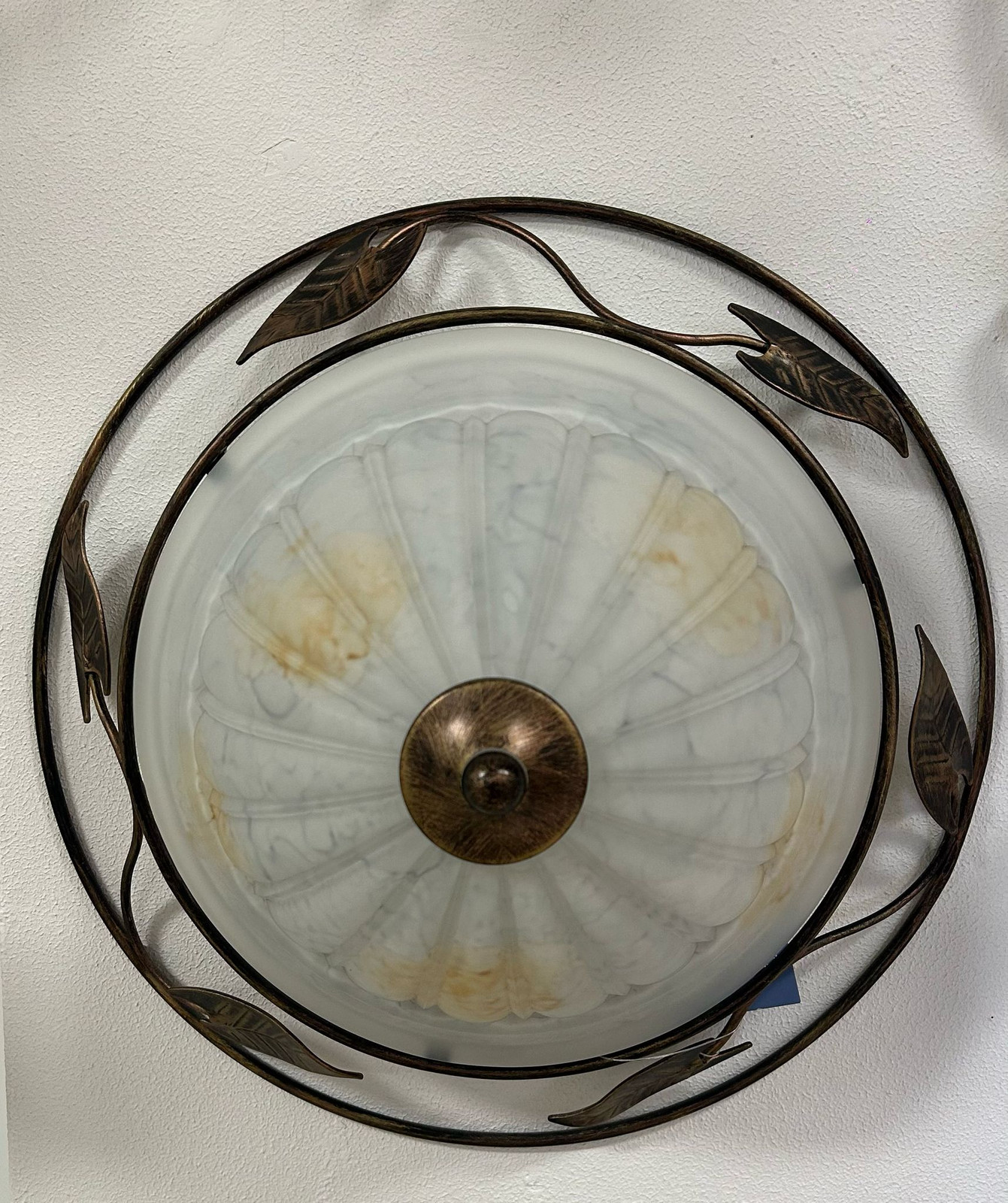 Lampada Soffitto 1210 Ferro Battuto Ø41 - Stile Rustico Ruggine Oro