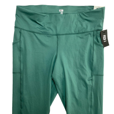 Ideology Leggings Womens 1X Green Performance Side Pockets $34 