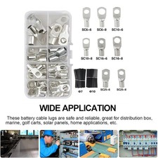 280PCS Car Copper Lug Ring Terminals Cable Electrical Wire Crimp Connectors Kit