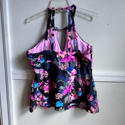 Raisins Curve Women's Plus Rosalie Poolside Underwire Tankini Swimsuit Top 14W - Picture 3 of 16