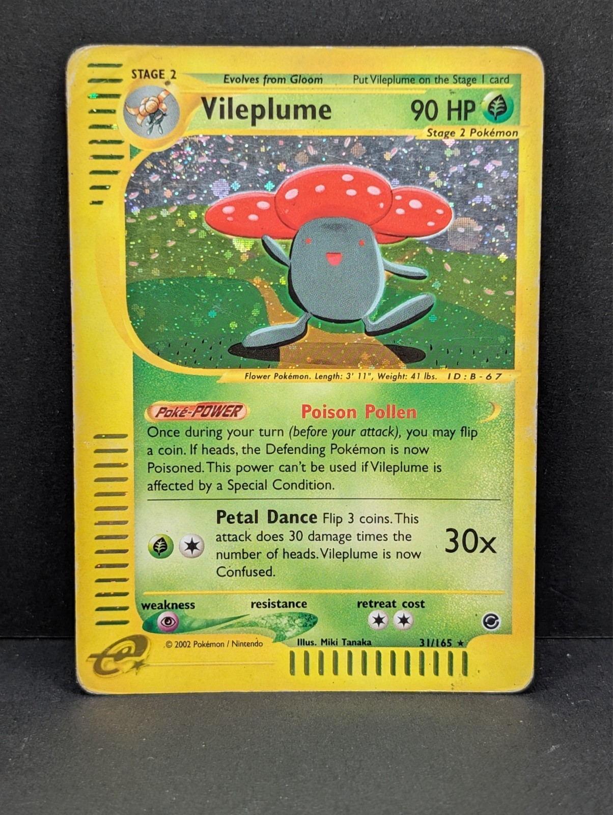 Vileplume 031/165 Expedition Base Set Holo Rare Pokemon TCG Nintendo vintage ink
