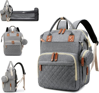 Diaper Bag w/ Changing Station, Waterproof 3n1 Baby Diaper Backpack-Foldable Pad