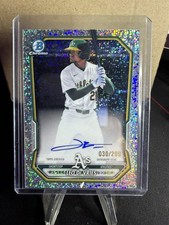 2026 Bowman Leo De Vries Chrome Auto Speckle Refractor 30/299 Athletics AP6