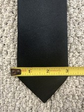 Giofer Roma Black Silk Tie Made Italy Skinny Textured Formal Vintage Mens