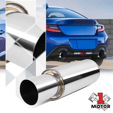 Universal 2.25 Inlet Stainless Steel Round Straight Through Exhaust Muffler Tip