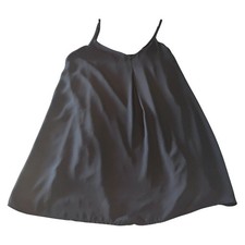 Cecico Satin Mini Dress Women's Small Black Slip Dress Spaghetti Strap Y2K