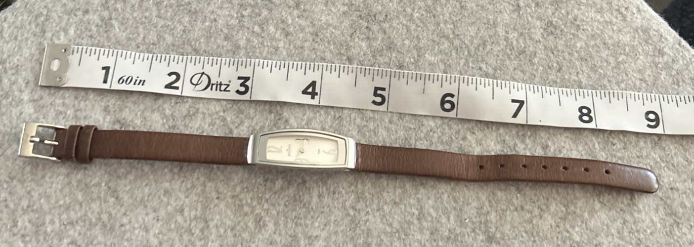 Skagen Women’s 9” Silvertone Rectangular Watch Le… - image 5