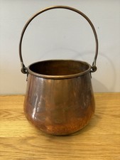 Beautiful Vintage Copper Cauldron Bowl With Handle