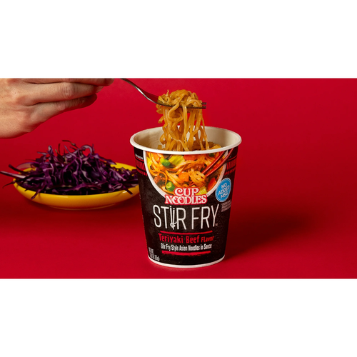 Nissin Cup Noodles Stir Fry Noodles in Sauce Teriyaki Chicken 2.89 oz (2 Pack) - Picture 2 of 5
