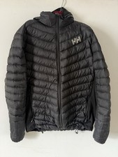 Helly Hansen Puffer Jacket Black Hooded Lightweight Quilted Coat Men L