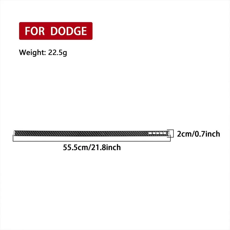 Tira de moldura de panel de tablero copiloto de vinilo de fibra de carbono para Dodge Charger 08-2010 Foto 3 de 4
