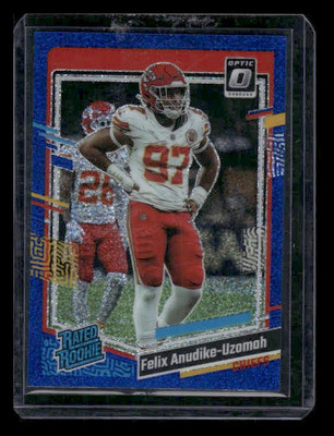 2023 Donruss Optic #256 Felix Anudike-Uzomah RC Rookie Blue Glitter Chiefs