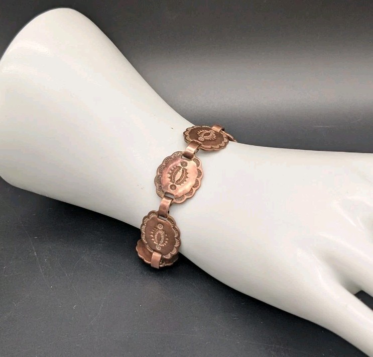 Vintage Solid Copper Western Native American Conc… - image 2