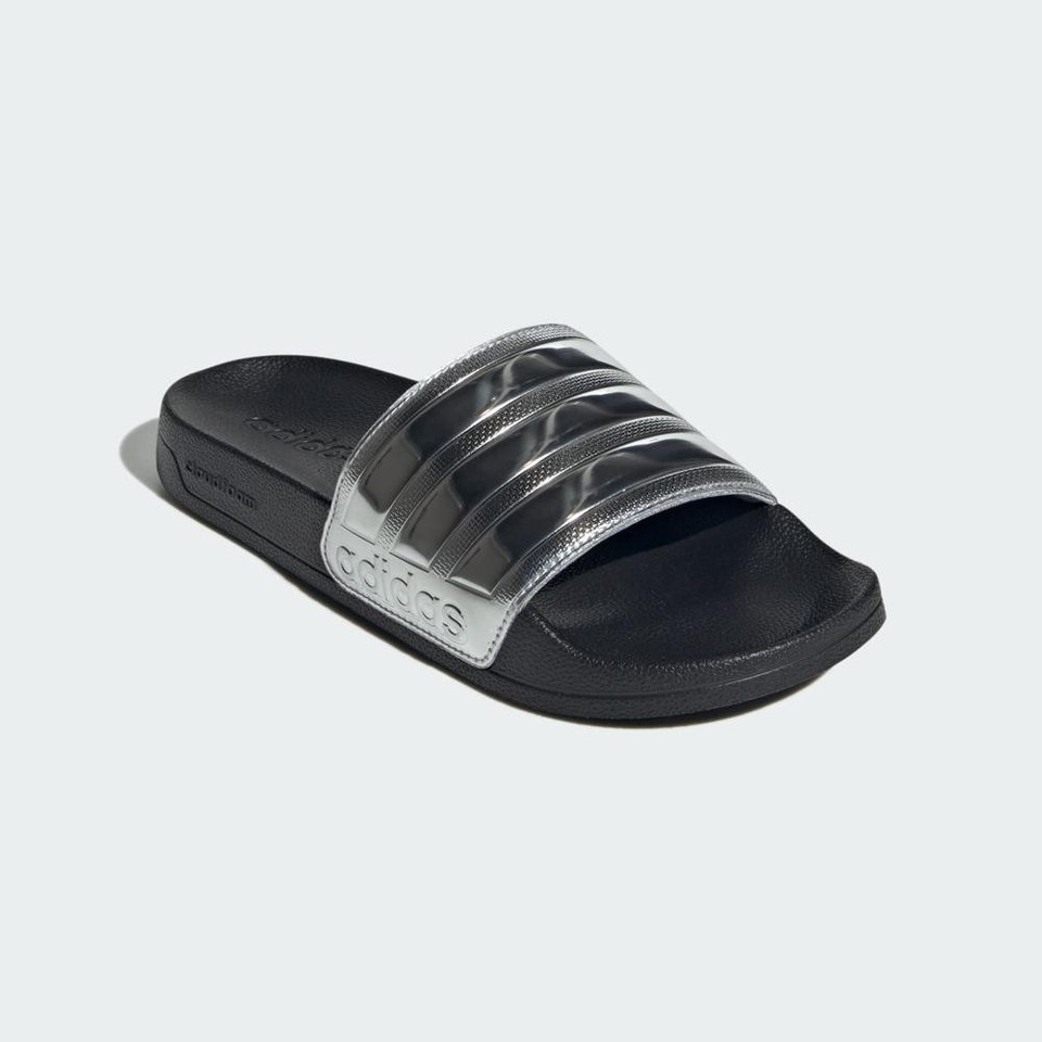 Adidas Adilette Core Black Silver Cloudfoam Shower Slides EBay adidas-adilette-core-black-silver-cloudfoam-shower-slides-ebay