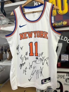 Jalen Brunson #11 New York Knicks Full Squad Hand Signed Jersey Size L