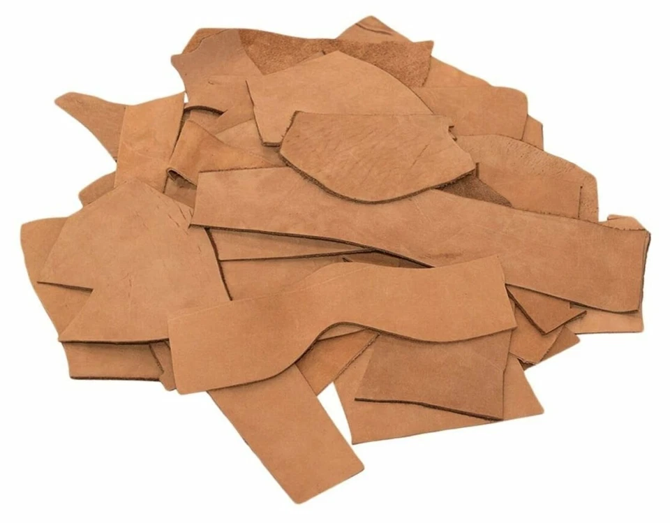 1 libra de restos de cuero de grano completo herramientas artesanías cuero de vaca 5/6 oz (2 mm) marrón tabaco Foto 2 de 4