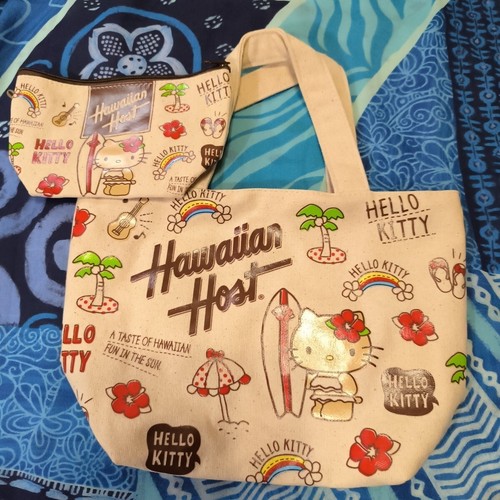 Hawaiian Host x Hello Kitty Mini Tote Bag & Pouch Set 20cm New | eBay