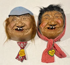 2 DIF Original Peter Figuren Laffun Heads Bibi Products 1970s AS-IS Parts Repair