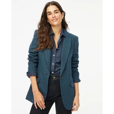 J. Crew Wool Blend Relaxed One Button Blazer in Serene Spruce Antique Size 14