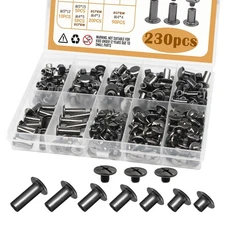 zDwfDc 115Sets Chicago Screws Leather Rivets Assorted Kit M5*4, 5, 6, 8, 10, ...