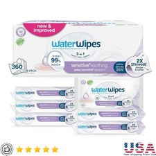 Gentle Unscented Wipes Sensitive Skin Cleansing Soothing 360 Count Plant Based
