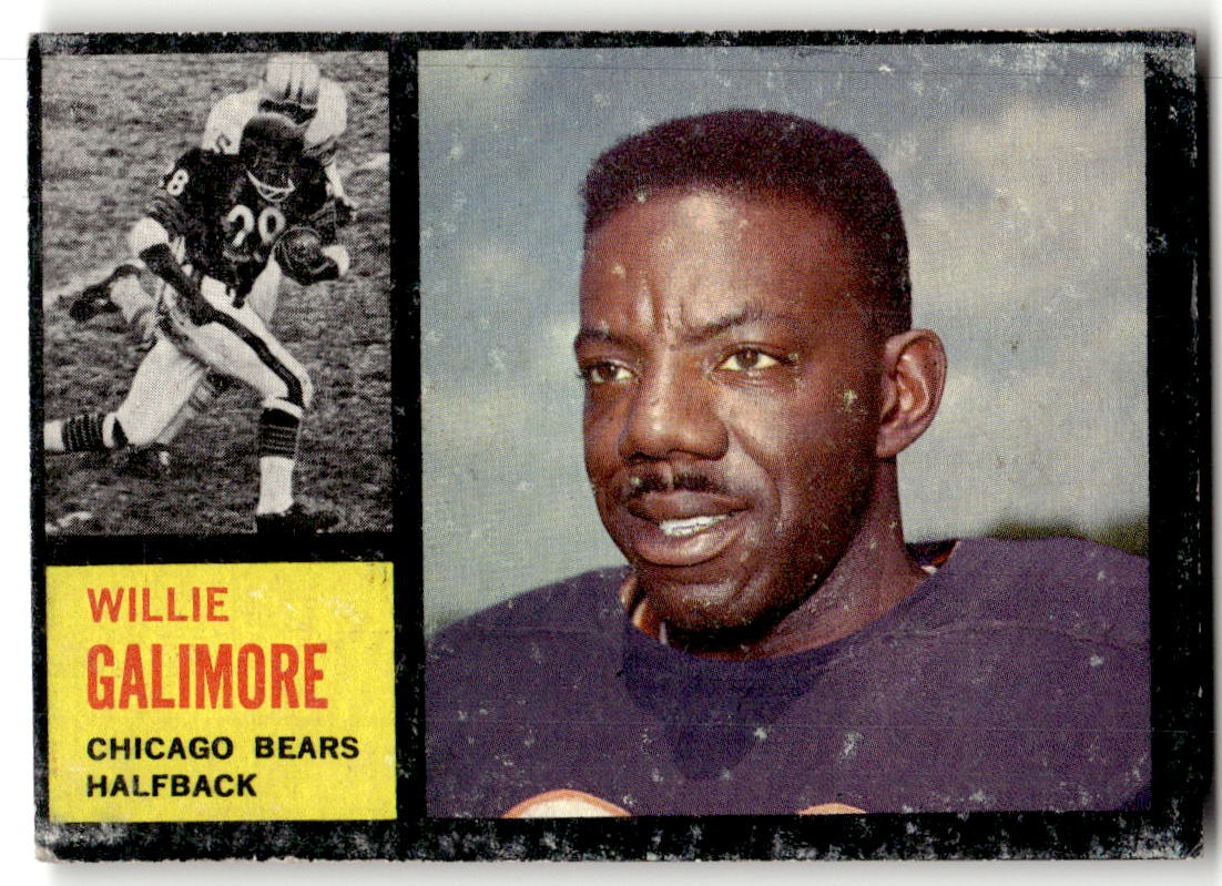 Willie Galimore #14 Football Cards 1962 Topps trading card — raw and PSA graded price guide