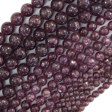 AA Natural Purple Lepidolite Round Beads 15.5" Strand 4mm 6mm 8mm