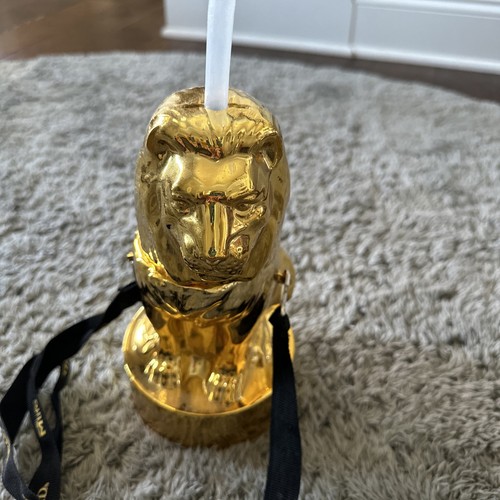 MGM Grand Las Vegas Bank Cup Gold Lion Leo Casino Plastic 10” Tall Lanyard Drink - Picture 2 of 7