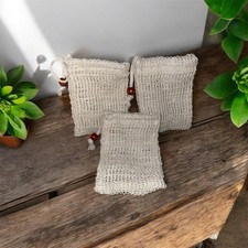1 Eco Friendly Soap Saver Bag Pouch Loofah, Natural Exfoliating, Organic Sisal