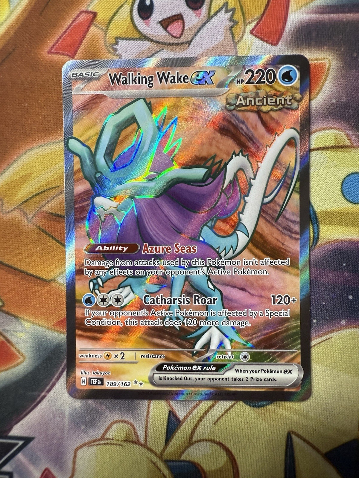 Walking Wake ex - 189/162 - Temporal Forces - Full Art - Pokemon - NM