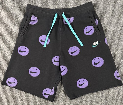 Nike Shorts Mens Medium Have A Nike Day AOP Smiley Face Purple Sweat Lounge