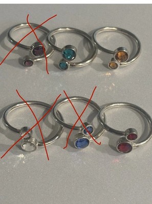 Alex And Ani Adjustable Sterling Silver  Birth Stone Rings