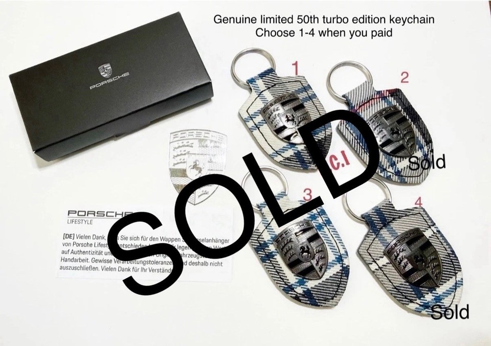 Houdsooth Key Rings OEM Porsche 911 Turbonite key chain ring pepita Houndstooth New 50th ...