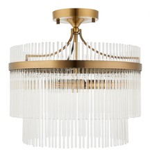 Ceiling Light Brass Marietta 3 Antique Semi Flush Endon 112575