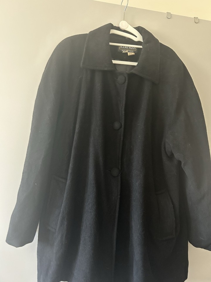 THE COAT MAN, Melbourne, Lined Swing Coat, Size 14, Wool, Cashmere