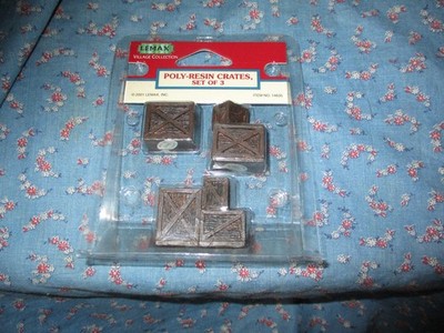 NIP Lemax Village Accessories Poly-Resin Crates Set of 3