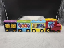 Colorful Rite Lite Ceramic Hanukkah Train Menorah 