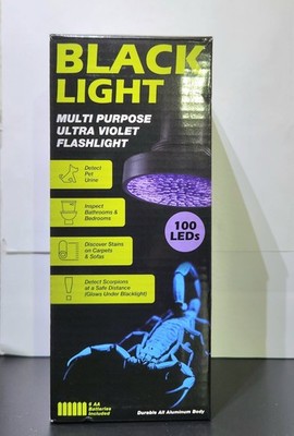Klear Concepts Black Light Multi-Purpose 100 LEDs Ultra Violet UV Flashlight 