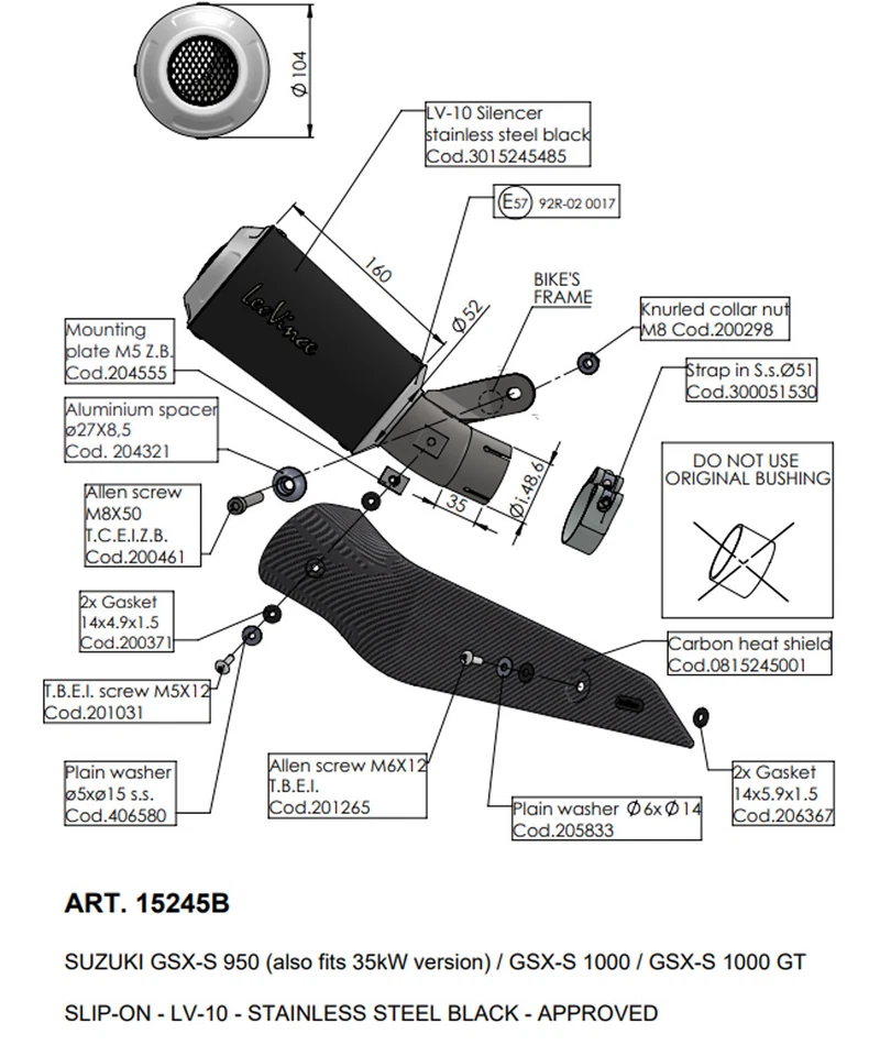 Tubo De Escape Leovince LV-10 BLACK EDITION para SUZUKI GSX-S 1000 2021 > 2024 - Imagen 4 de 4