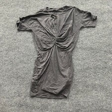 Express Dress Womens Size S Gray Twist Front Short Sleeve Casual Jersey Knit
