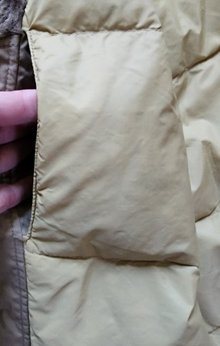 VTG Zero King Mens 42L Coat Beige Tan w/ Fur Collar Down Filled Leather Buttons - Picture 5 of 14